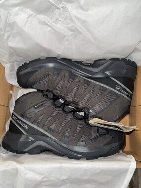 Salomon X-Adventure Recon Mid GTX Hiking Boots Gray Black Men’s Size 9